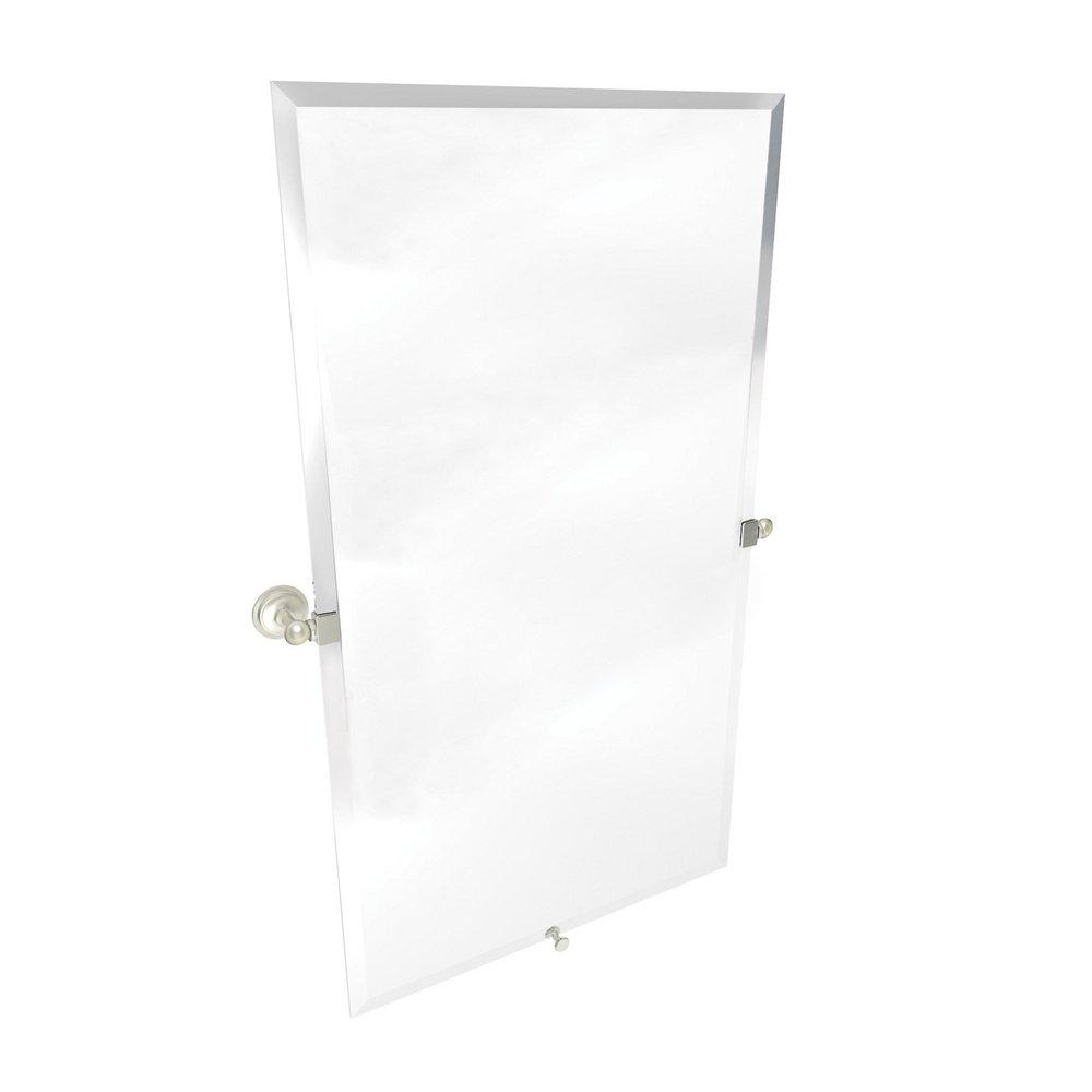 Satin Nickel 36 x 20 in. Solid Brass Frameless Large Mirror 