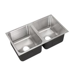 10-1/2 in. Undermount Stainless Steel Double Bowl Kitchen Sink in Brushed Steel