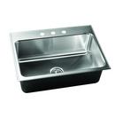 Just Manufacturing Satin 17 x 20 in. 3 Hole Stainless Steel Single Bowl Drop-in Kitchen Sink 