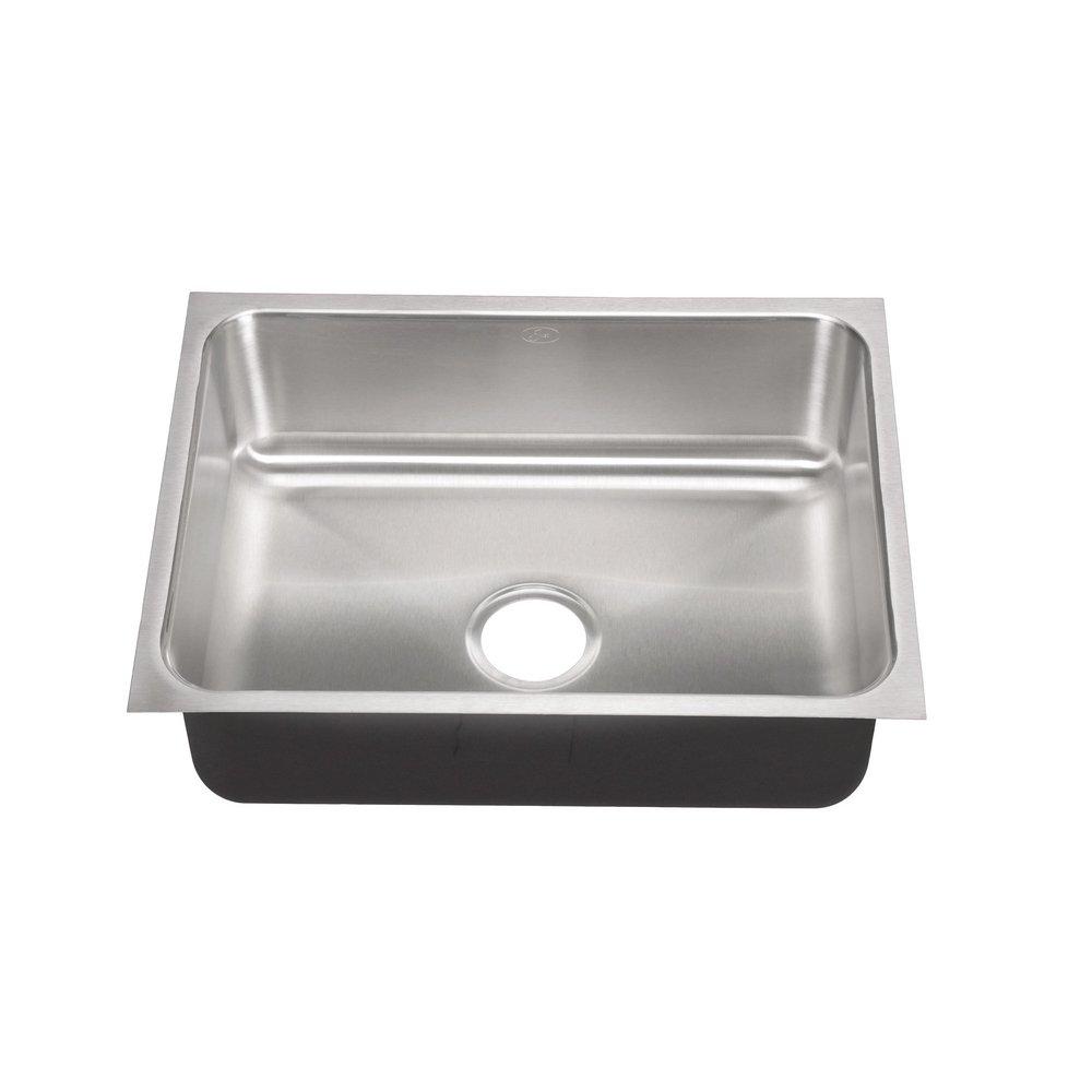Just Manufacturing Brushed Steel 24 x 18 in. No Hole Stainless Steel Single Bowl Undermount Kitchen Sink 