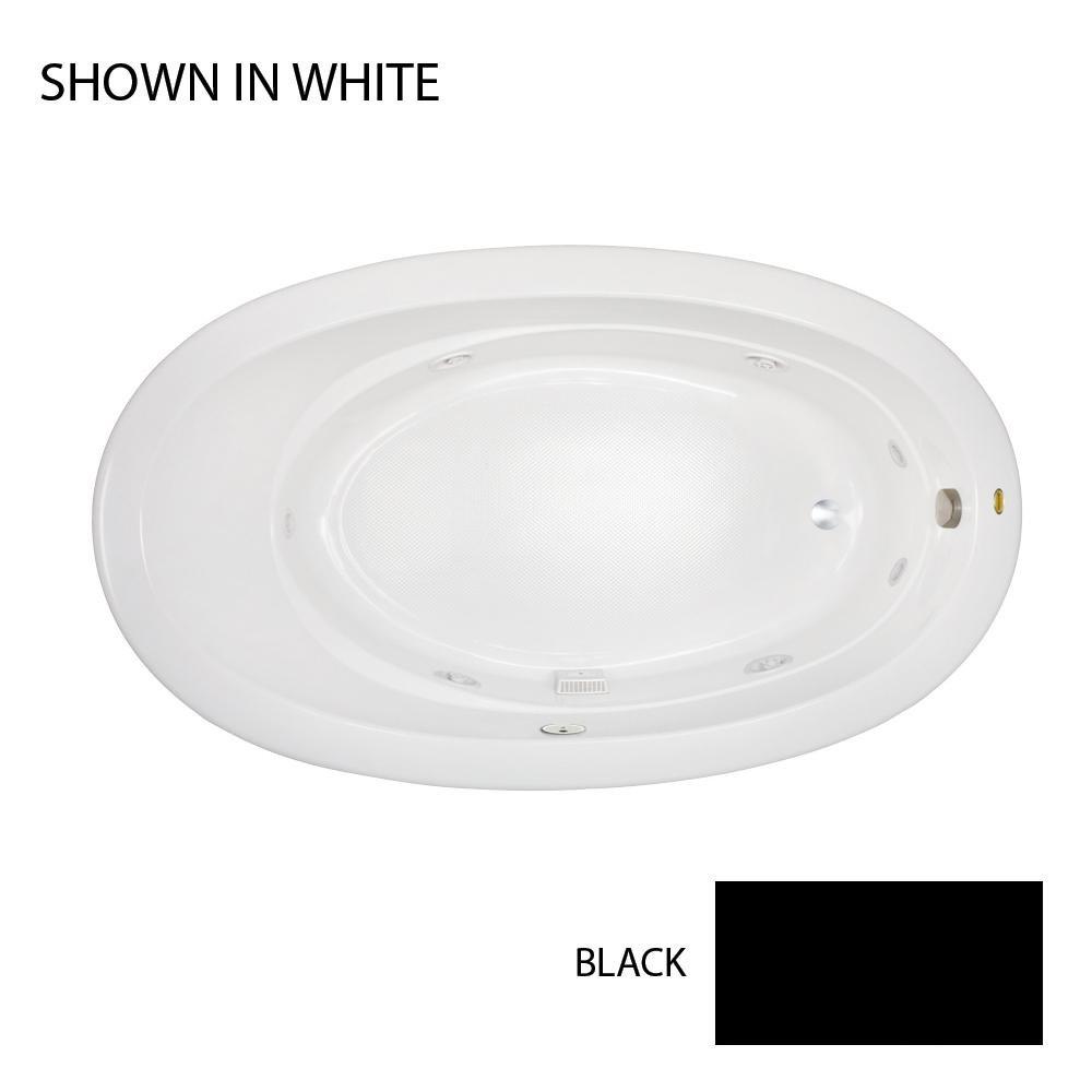 JACUZZI&reg; Black 72 x 42 in. Whirlpool Drop-In Bathtub with End Drain 