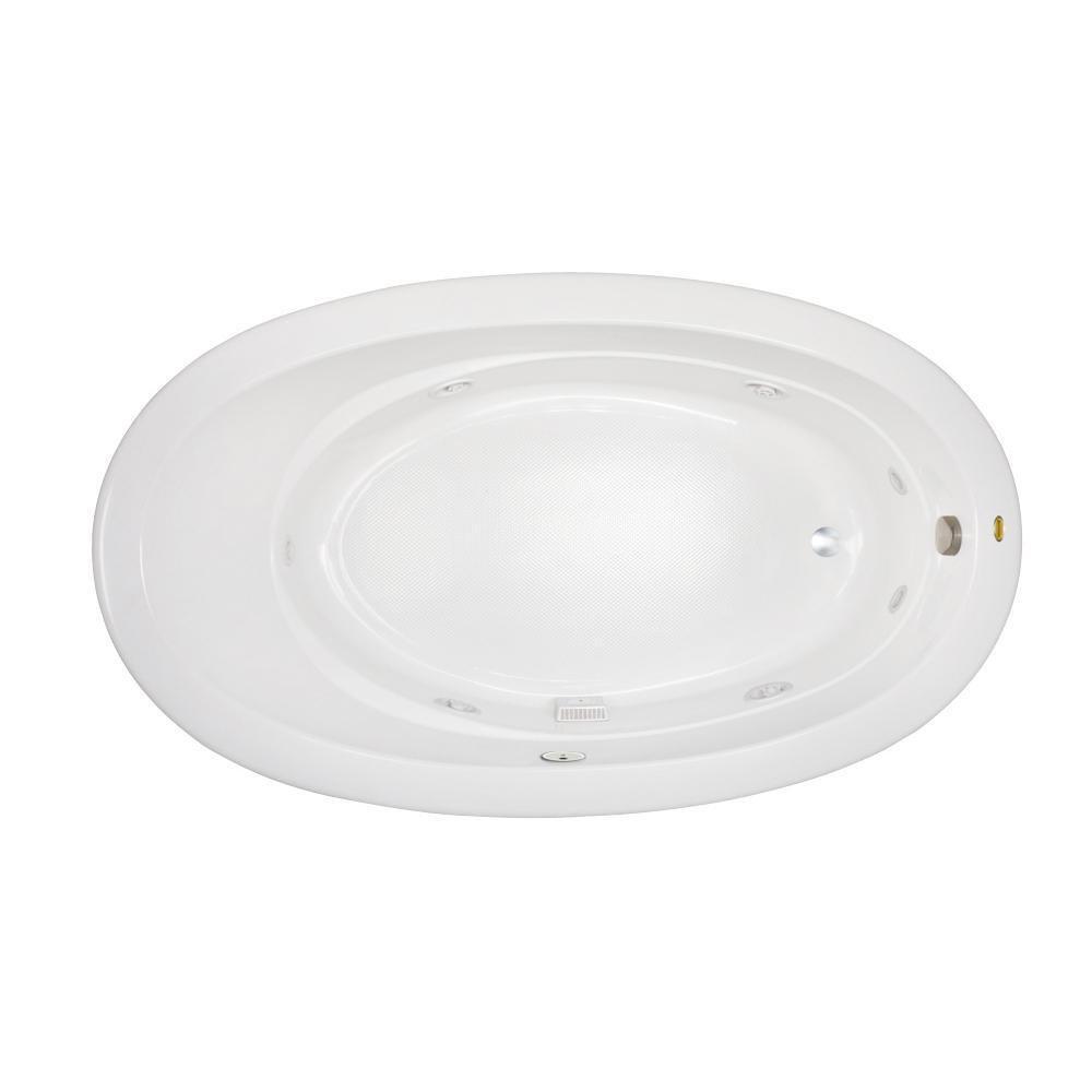 JACUZZI&reg; White 72 x 42 in. Whirlpool Drop-In Bathtub with End Drain 