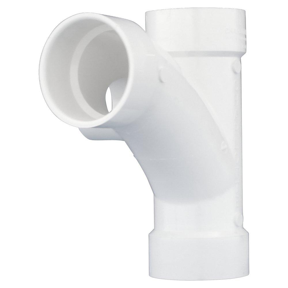 White PVC DWV Combination Wye with 2 