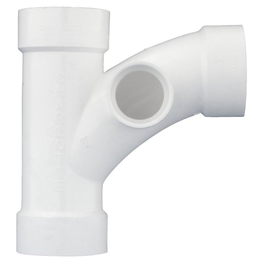White PVC DWV Combination Wye with 2 
