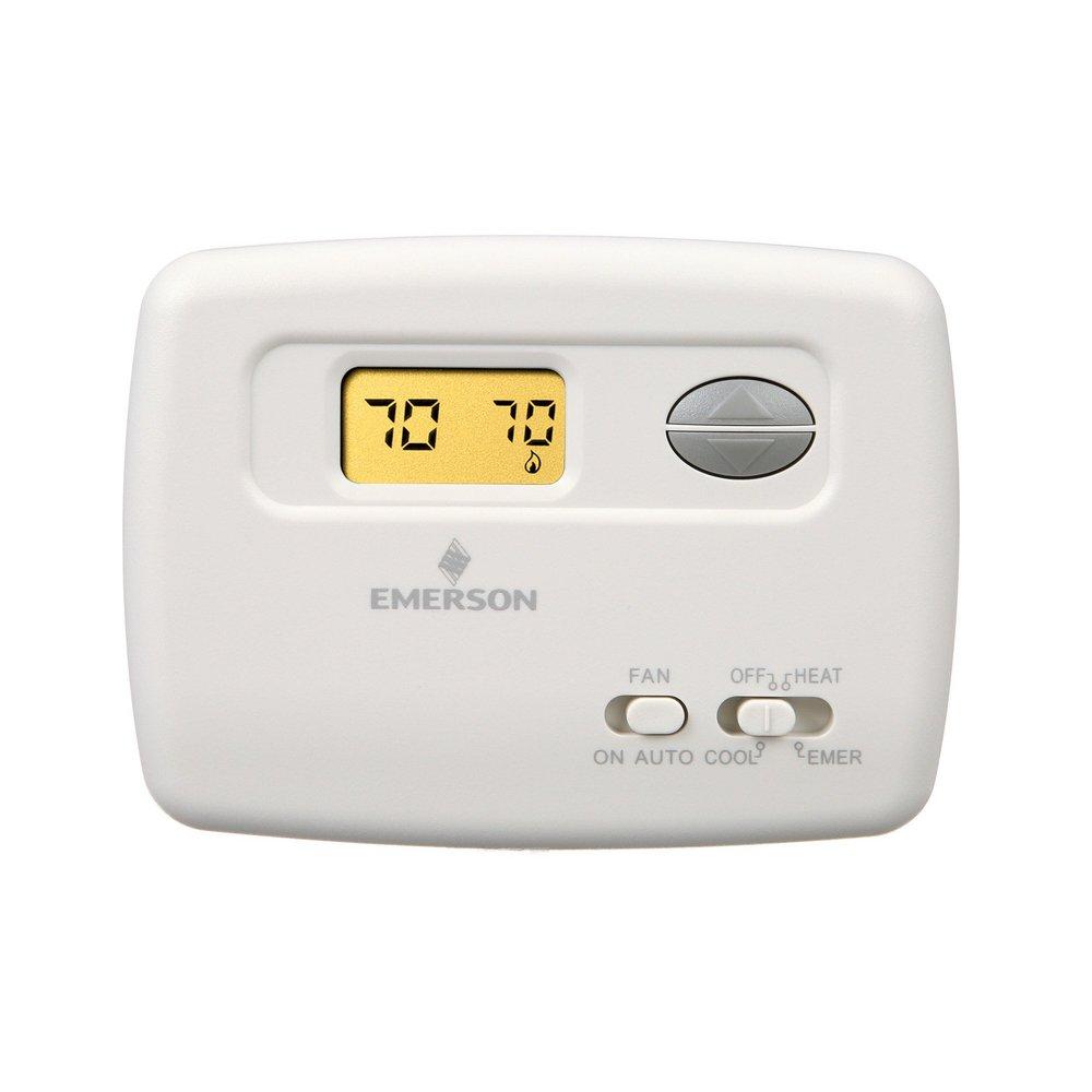 Emerson&reg; White 2H/1C Non-programmable Thermostat 