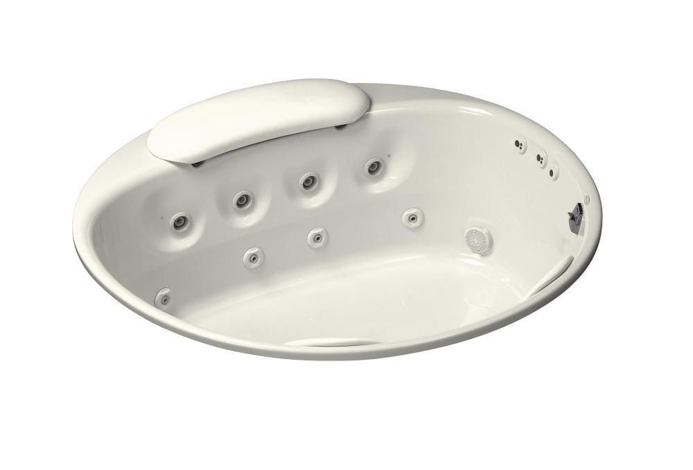 KOHLER Biscuit 66 x 66 in. Whirlpool Drop-In Bathtub with Center Drain 