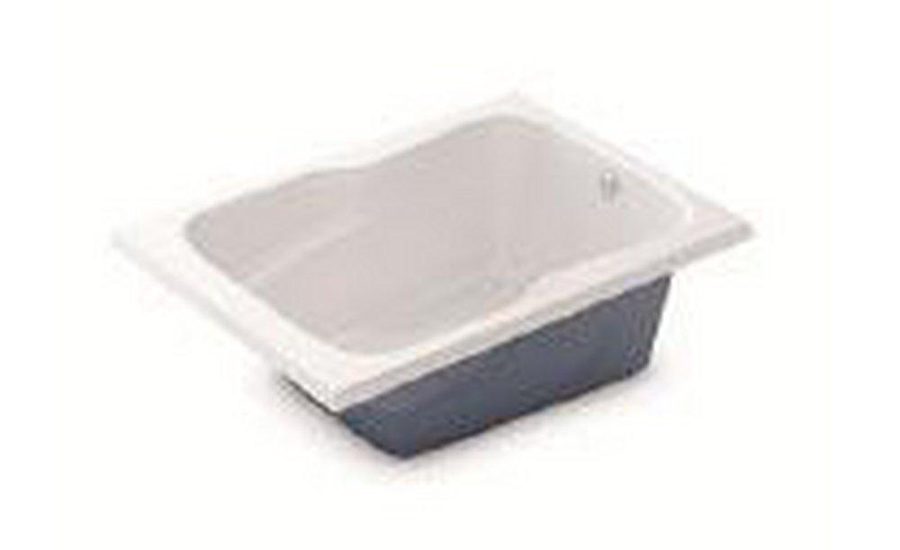Aker by MAAX White 60 x 32 in. Drop-In Bathtub with End Drain 