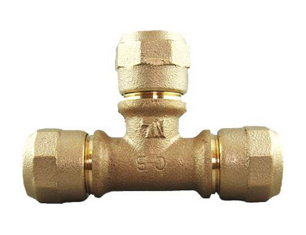 Cambridge Brass Compression Water Service Brass Tee 