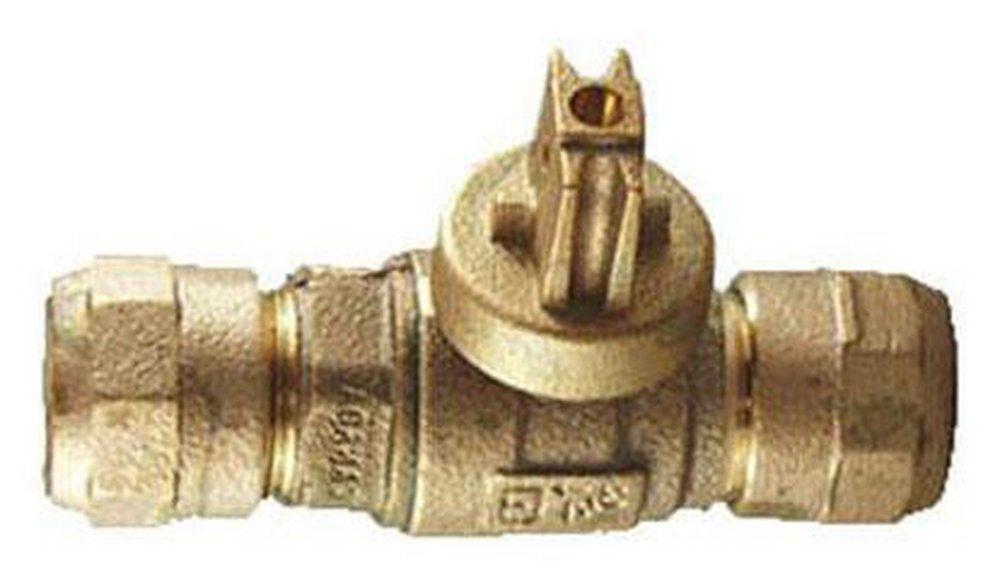 Cambridge Brass Compression Brass Ball Valve Curb Stop with Drain 