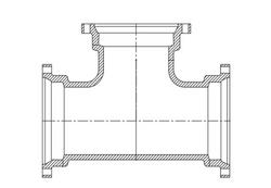 12 X 4 Flange Epoxy Tee