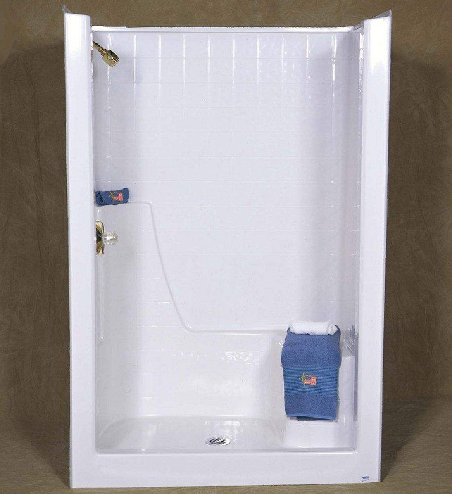Bathcraft White 36 x 48 in. Shower with Left Hand Seat 