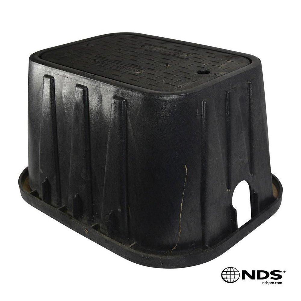 NDS Black 12 x 17 in. Automatic Meter Reading Meter Box with Ductile Iron Cover & 2-Hole 