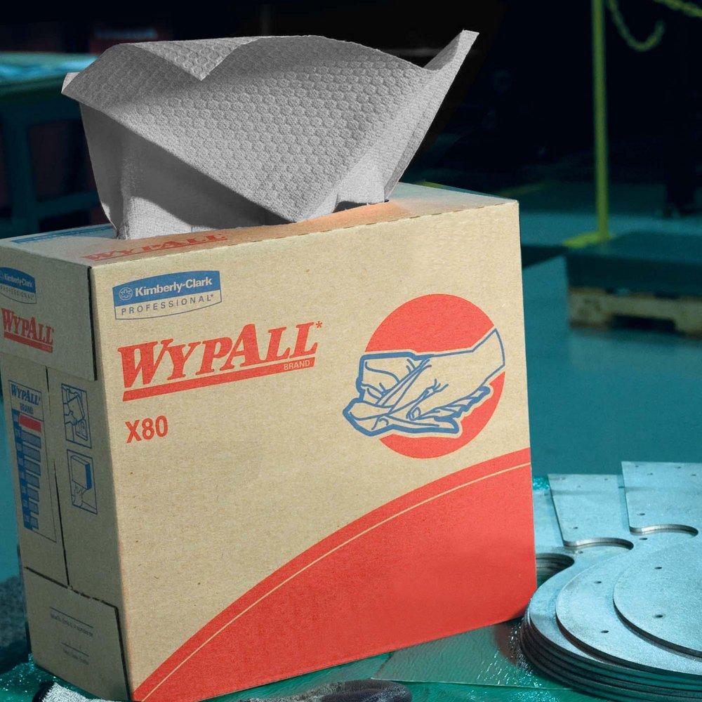 WypAll&reg; White Brag Box Wipes in White 