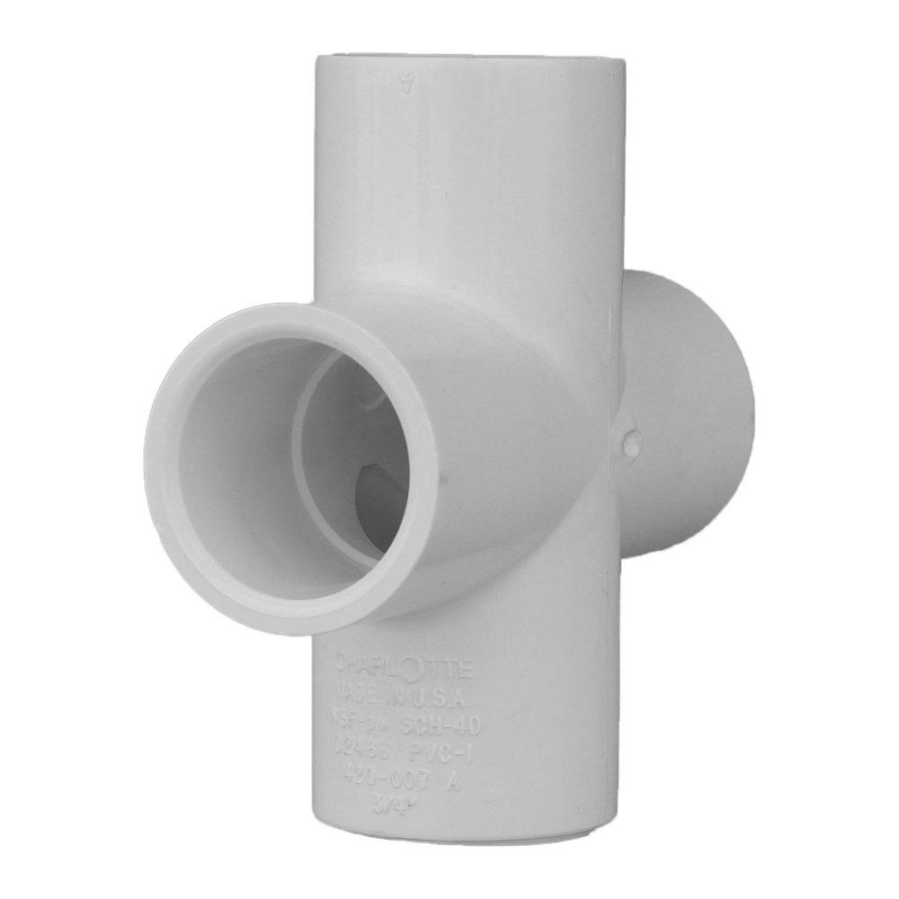 White PVC Schedule 40 Cross Tee 