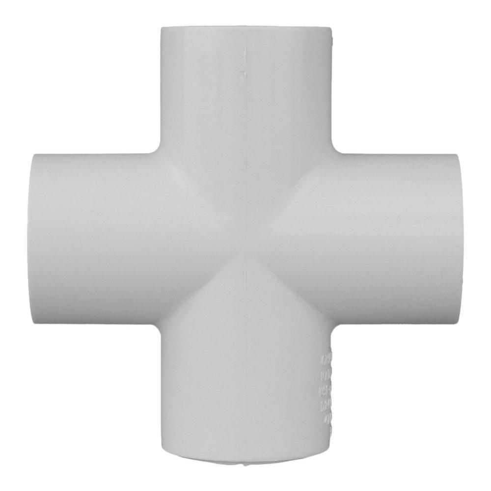 White PVC Schedule 40 Cross Tee 