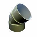 6 in. Slip x Hub Solvent Weld Heavy Wall Straight and Street DR 26 PVC 45 Degree Elbow