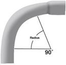 6 in. Bell End Tube Straight Schedule 40 PVC 90 Degree Elbow with 48 in. Radius