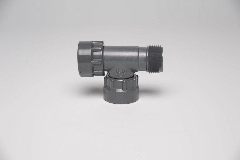 Grey Swivel x MPT x Swivel Straight Schedule 40 PVC Manifold Tee 