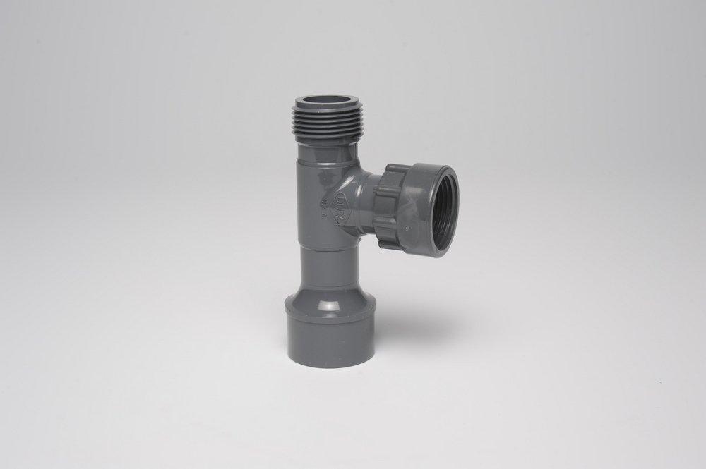 Grey Swivel x MPT x Swivel Straight Schedule 40 PVC Manifold Tee 