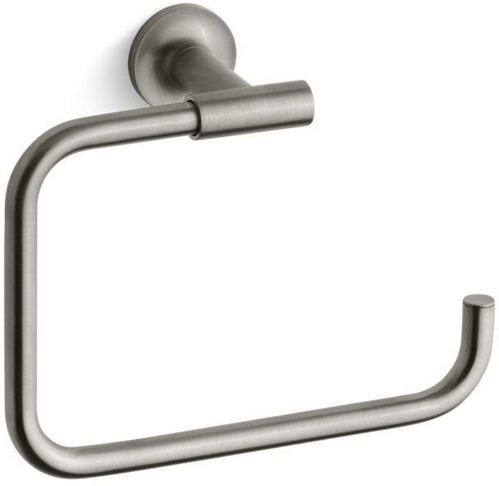 KOHLER Vibrant&reg; Brushed Nickel Rectangular Open Towel Ring 