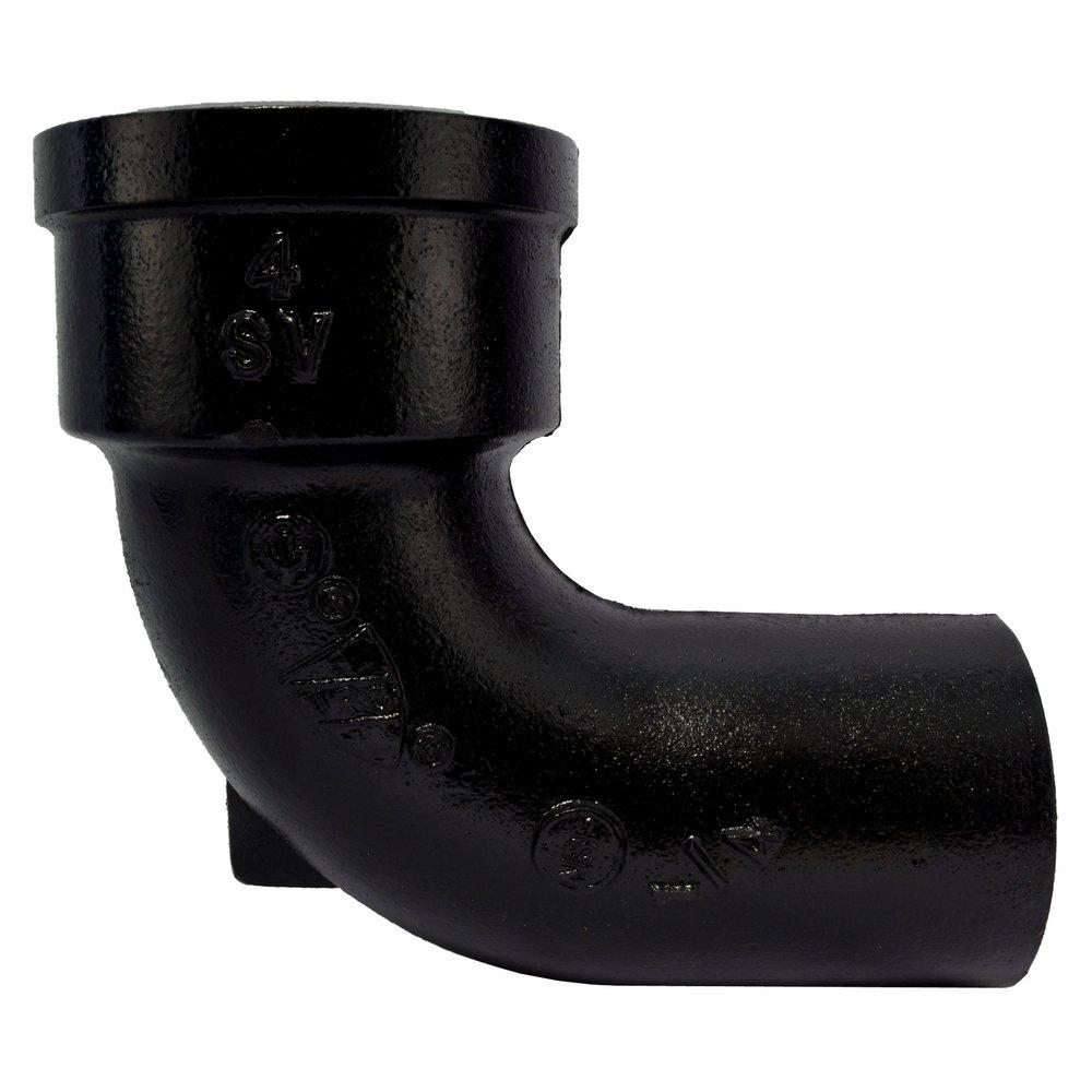 Black Hub x Spigot Service Cast Iron 1/4 Bend 
