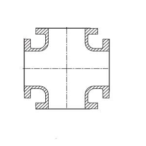Tyler Union Flanged 125# Ductile Iron Cross 