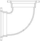 Tyler Union Flanged 90 Degree Ductile Iron Long Radius Bend 