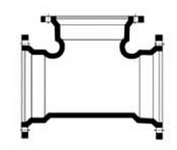 24 x 24 x 16 in. Mechanical Joint Ductile Iron C153 Short Body Reducing Tee (Less Accessories)