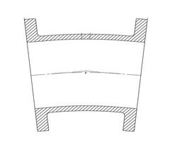 8 in. Flanged 11-1/4 Degree Ductile Iron Bend