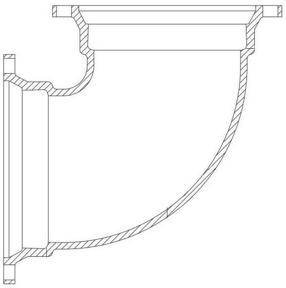 Flanged 90 Degree Ductile Iron Long Radius Bend 