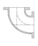 Tyler Union 10 Ductile Iron 125# Flange P-401 Base 90 BEND 