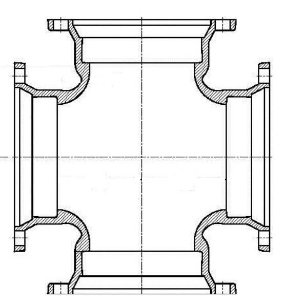 Tyler Union 12 Ductile Iron 125# Flange P-401 Cross 