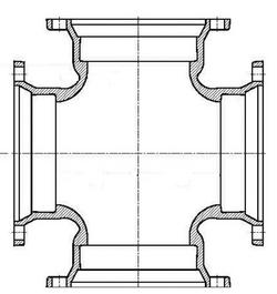 12 Ductile Iron 125# Flange P-401 Cross