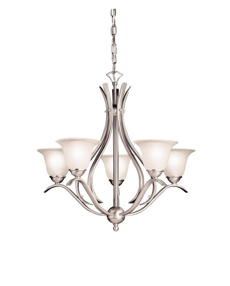 Kichler Lighting Brushed Nickel 23 in. 60W 5-Light Candelabra E-12 Ceiling Mount Chandelier 