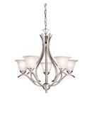 Kichler Lighting Brushed Nickel 23 in. 60W 5-Light Candelabra E-12 Ceiling Mount Chandelier 