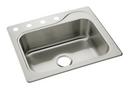 25 x 22 in. 1-Pack 4 Hole Stainless Steel Single Bowl Kitchen Sink