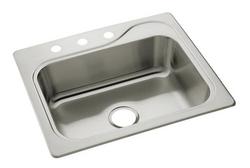 25 in. Drop-in Stainless Steel Single Bowl Kitchen Sink in Satin Stainless Steel