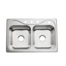 Sterling Satin Stainless Steel 33 x 22 in. Stainless Steel Double Bowl Drop-in Kitchen Sink in Satin Stainless Steel 
