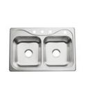 Sterling Satin Stainless Steel 33 x 22 in. 4 Hole Stainless Steel Double Bowl Drop-in Kitchen Sink in Satin Stainless Steel 