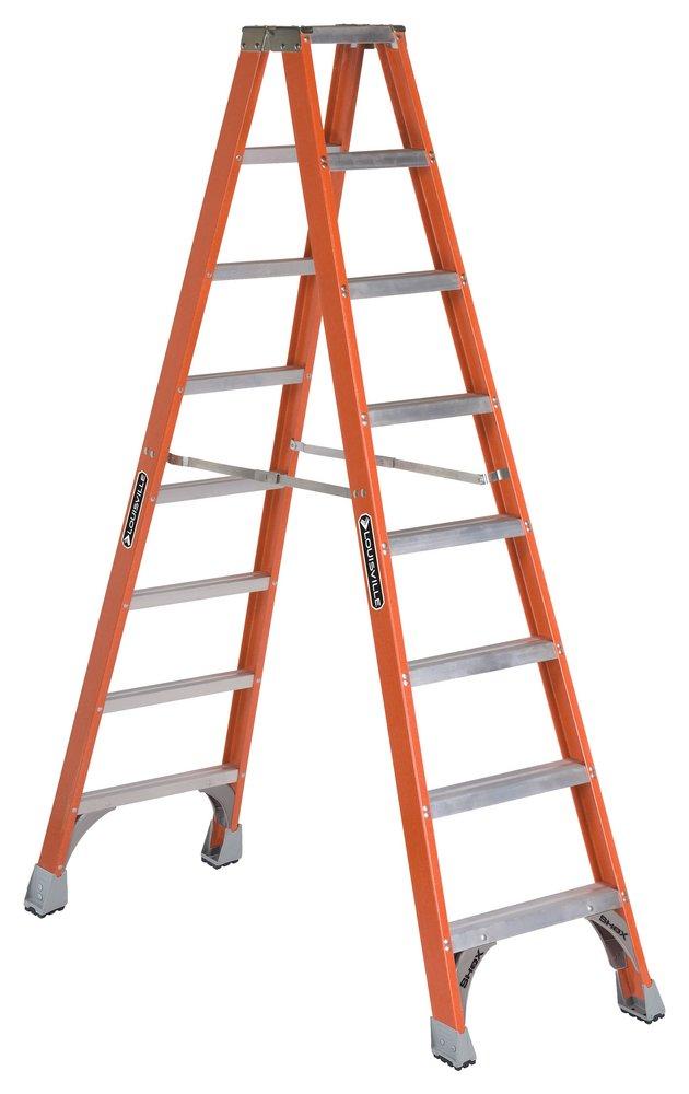 Louisville Ladder Orange 25-9/16 in. 300 lbs. Fiberglass Double Step Ladder 
