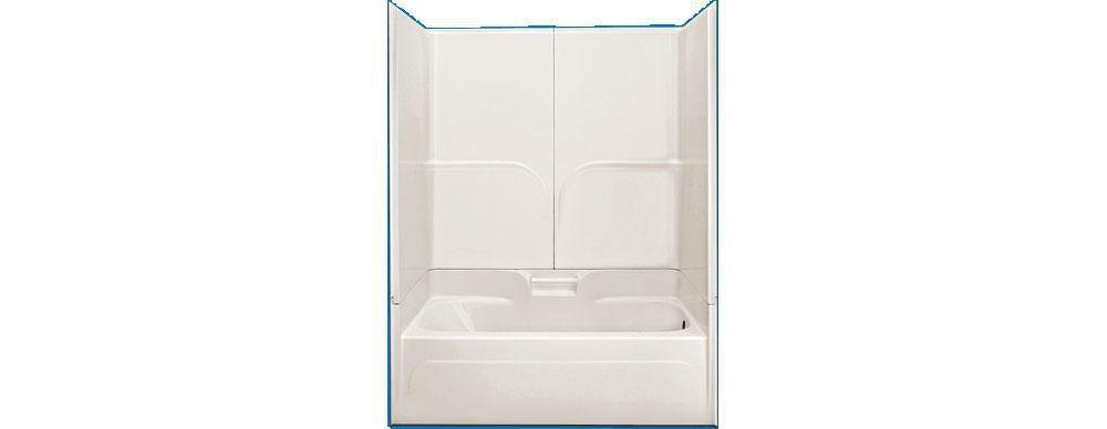 Fiber-Fab White 59-5/8 x 32 in. Gelcoat Right Hand Tub and Shower 