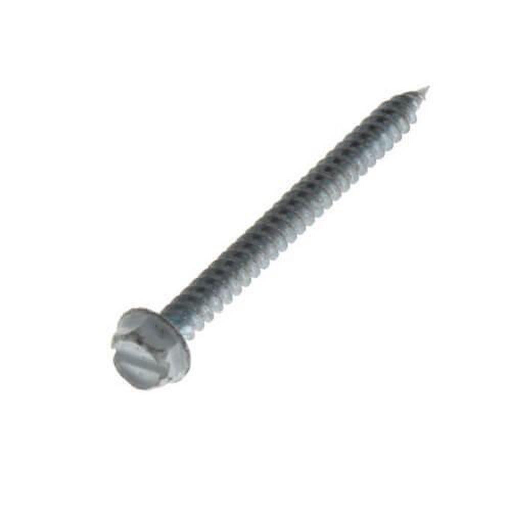 Malco White 8 mm Hex Washer Head Sheet Metal Screw (Pack of 250) 