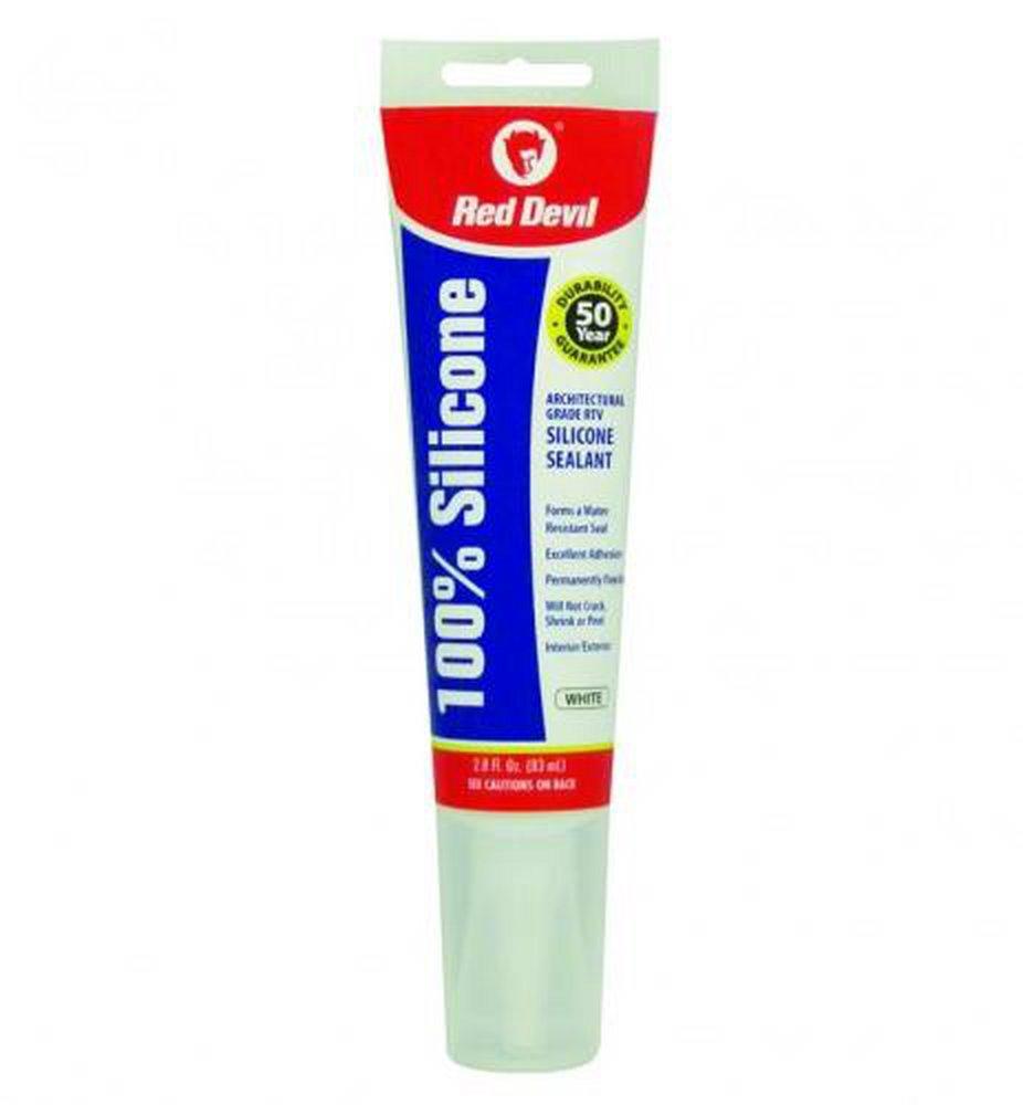 Red Devil White Tube Silicone Sealant in White 