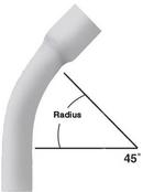 3 x 3 in. 36 in. Radius Schedule 40 Bell End 45 Degree Elbow