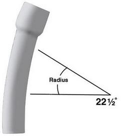 2 x 2 in. 36 in. Schedule 40 Bell End Radius 22-1/2 Degree Elbow
