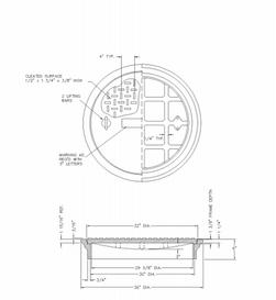 24 x 6 in. Single Handle Manhole Ring and Cover for Sewer