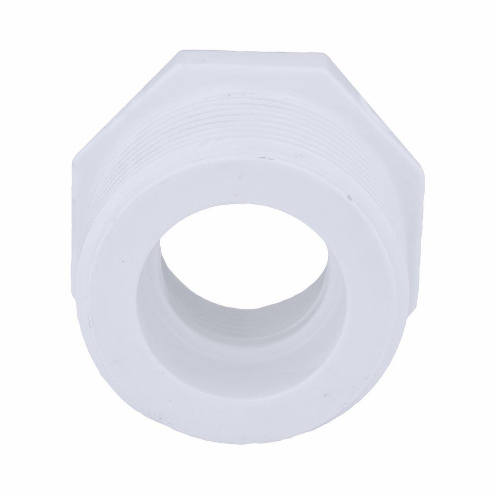White PVC Schedule 40 Male x Female Threaded Bushing 