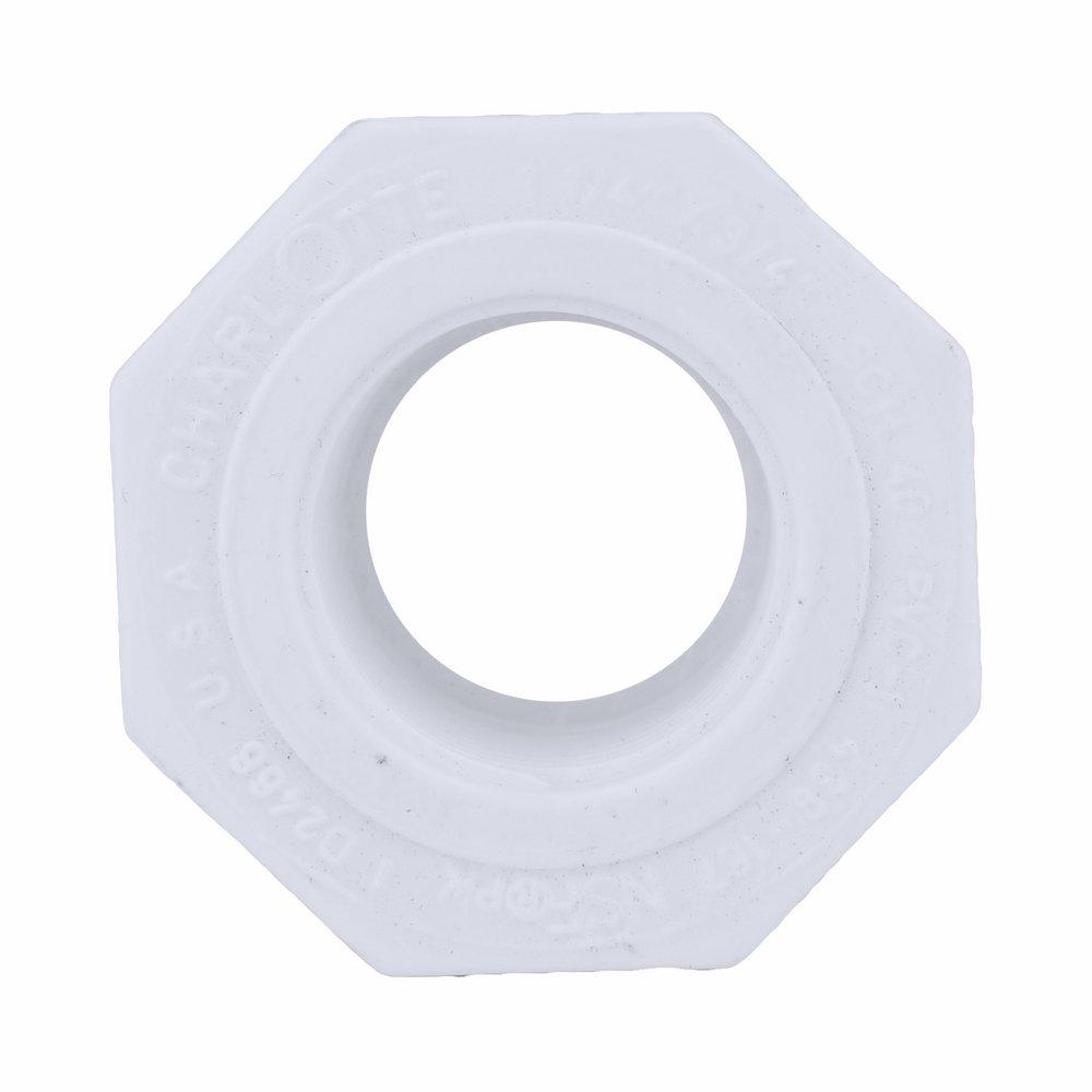 White PVC Schedule 40 Male x Female Threaded Bushing 