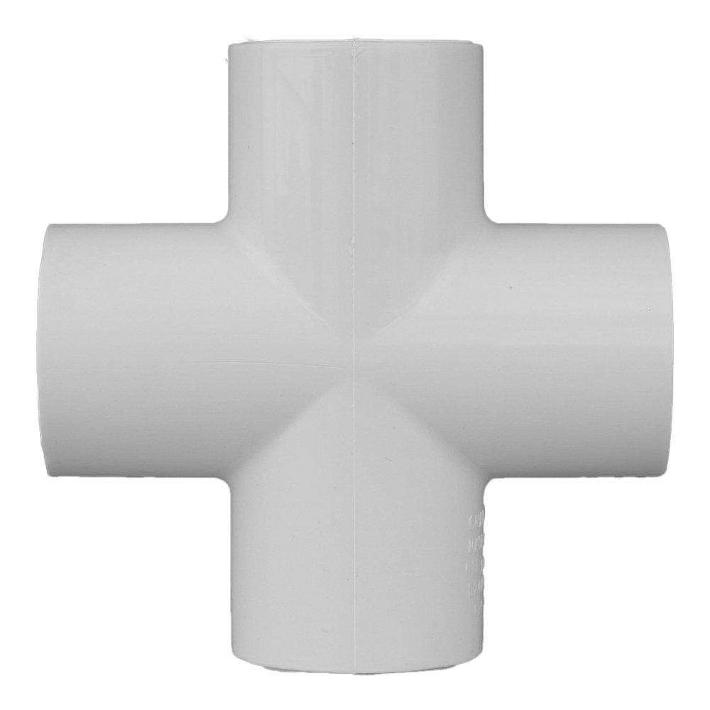White PVC Schedule 40 Cross Tee 