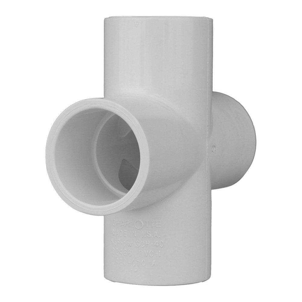 White PVC Schedule 40 Cross Tee 